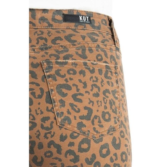 KUT From The Kloth Donna Mocha Leopard Print High Waist Ankle Skinny Jea… - Picture 4 of 5